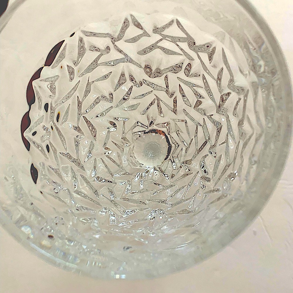 Polish crystal rain drop design wine glasses with multi  faceted stems - Picture 3 of 5